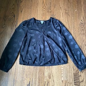 A New Day Black Floral Blouse